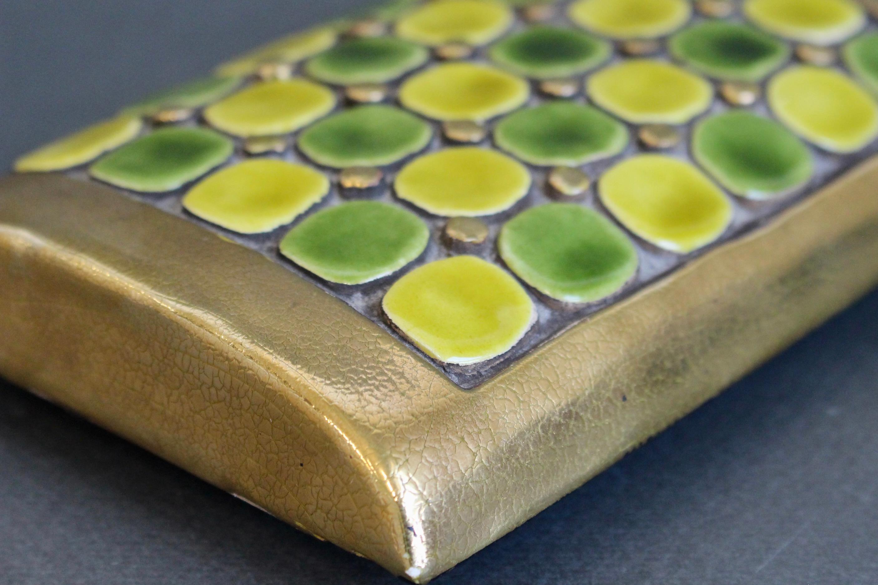 Jewellery Box with Decorative Ceramic Lid by Mithé Espelt (circa 1960s) For Sale 10