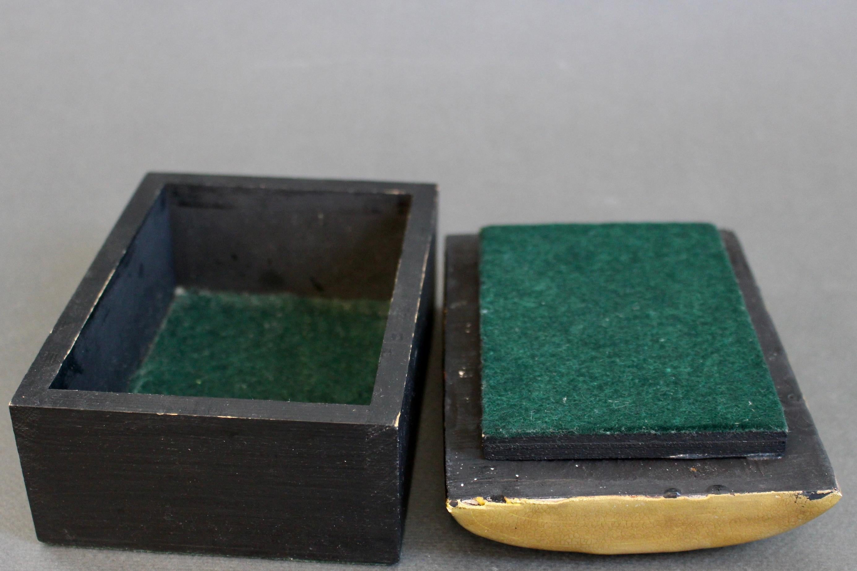 Jewellery Box with Decorative Ceramic Lid by Mithé Espelt (circa 1960s) For Sale 2