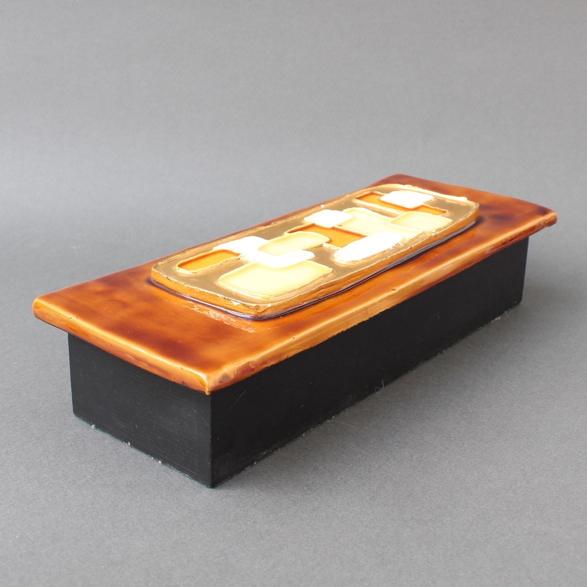 Jewellery Box with Decorative Ceramic Lid by Mithé Espelt (circa 1960s) 3