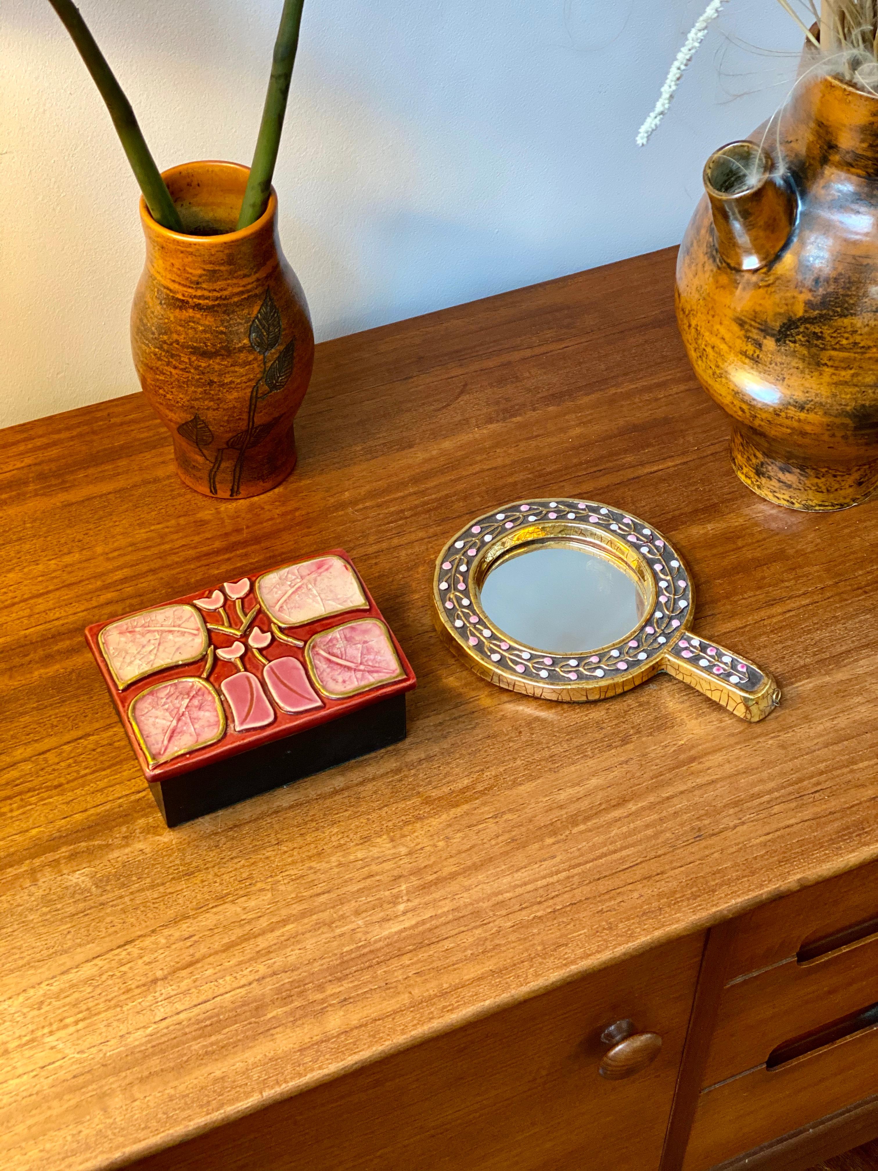 Jewellery Box with Decorative Enamel Lid by François Lembo, circa 1960s 2