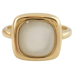 Jewelmak 14K Yellow Gold Moonstone Ring Size 7 #14610