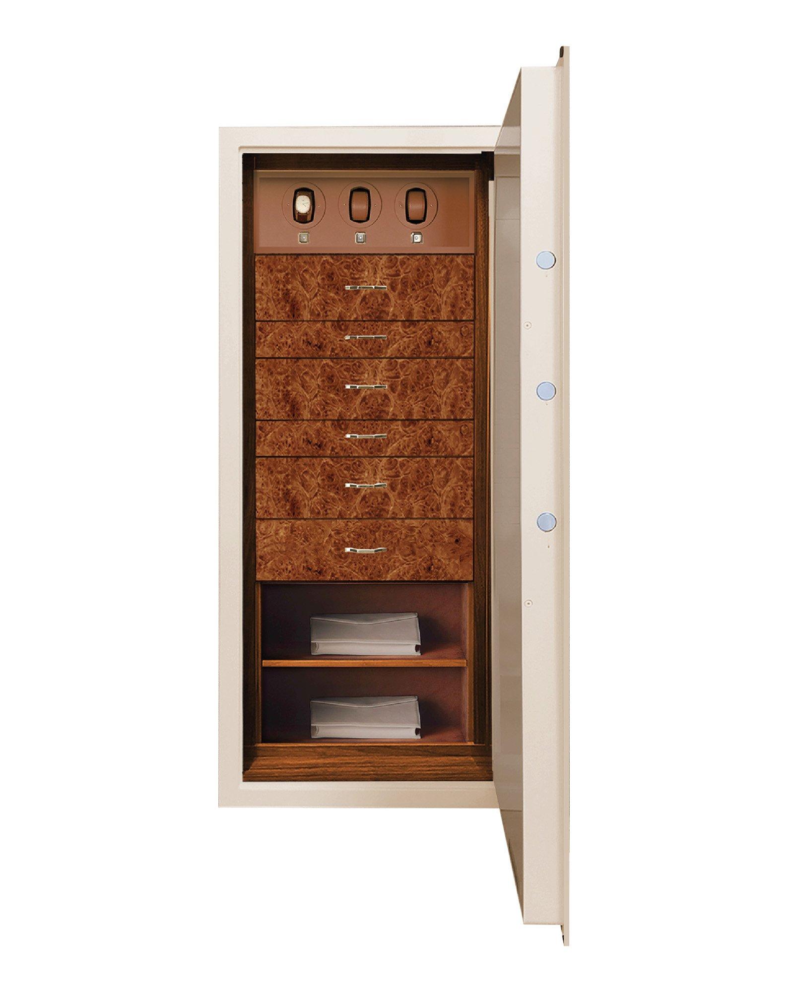 Luxuriöser Tresor mit Außenlackierung in jeder RAL-Farbe, der sich perfekt in bestehende Möbel integrieren lässt. Das elegante Design ist vollständig anpassbar, einschließlich der Oberflächen und des Öffnungssystems, das über eine numerische