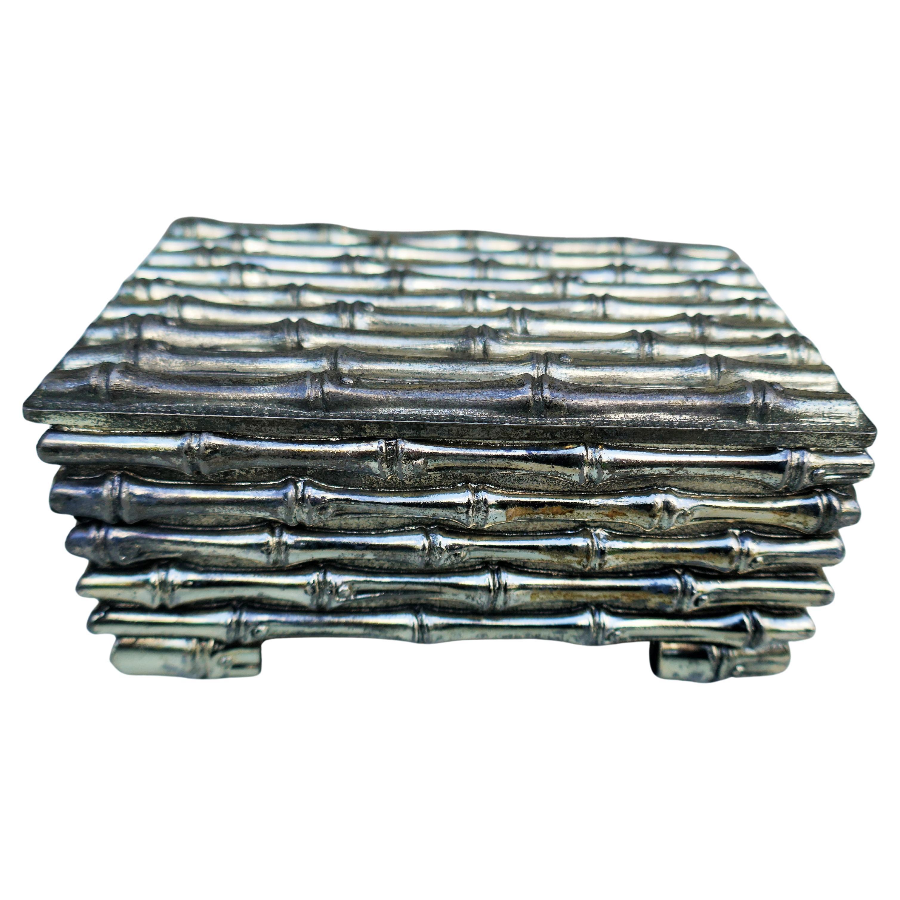 Jewelry box attributed to Maison Bague / Maria Pergay bamboo in vendita