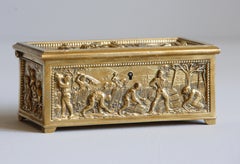 Scatola portagioie Scrigno Ottone Finemente fuso circa 1910