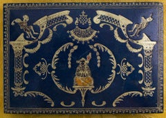 Jewelry Box Covered with Blue Moroccan Leather Napoleon 3 Period