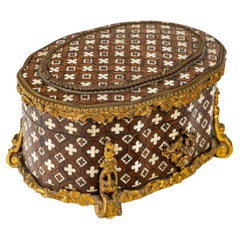 Jewelry Box in Marquetry of the 19th Century