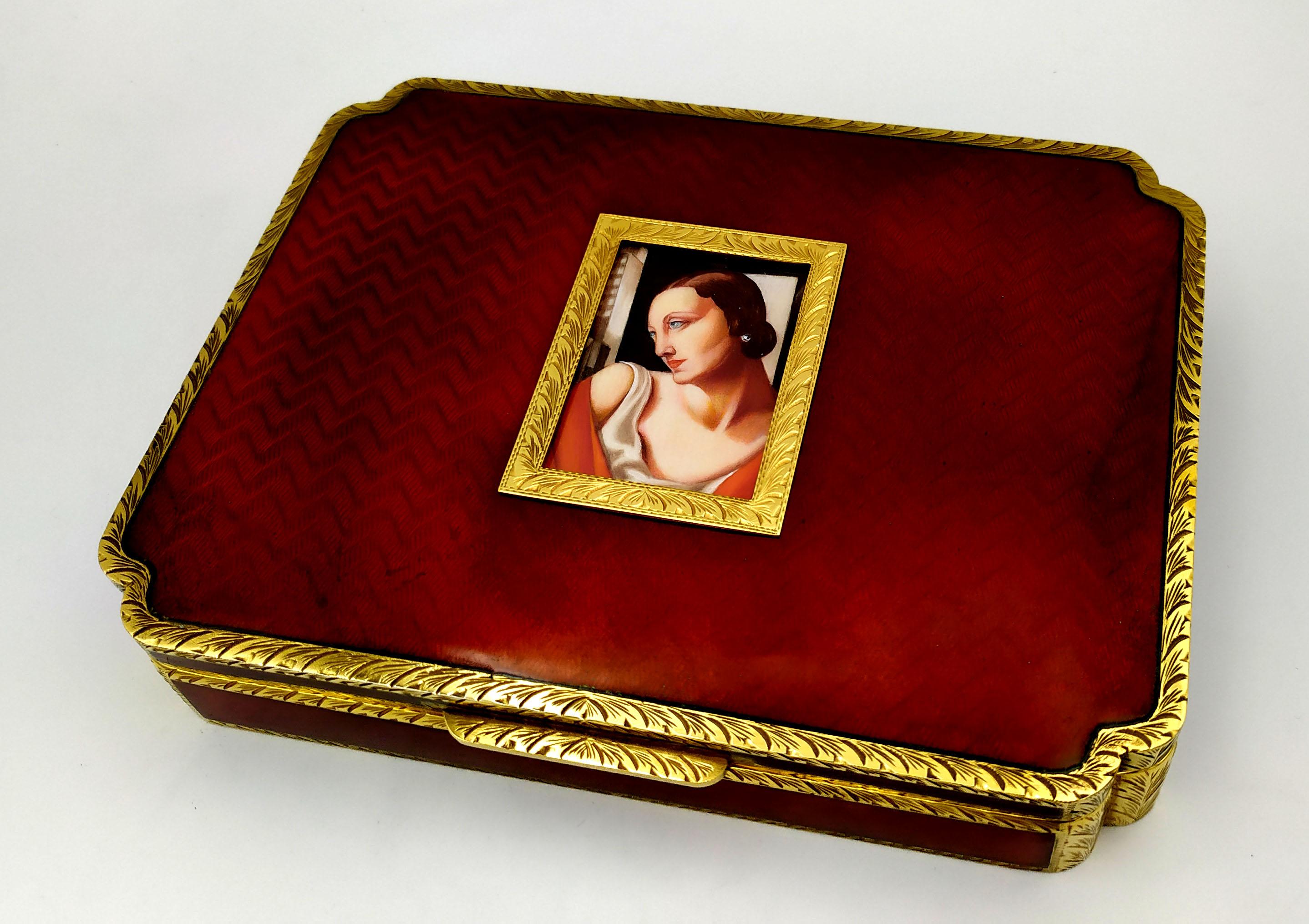 Jewelry box inward corners miniature hand painted Sterling Silver Salimbeni In Excellent Condition For Sale In Firenze, FI