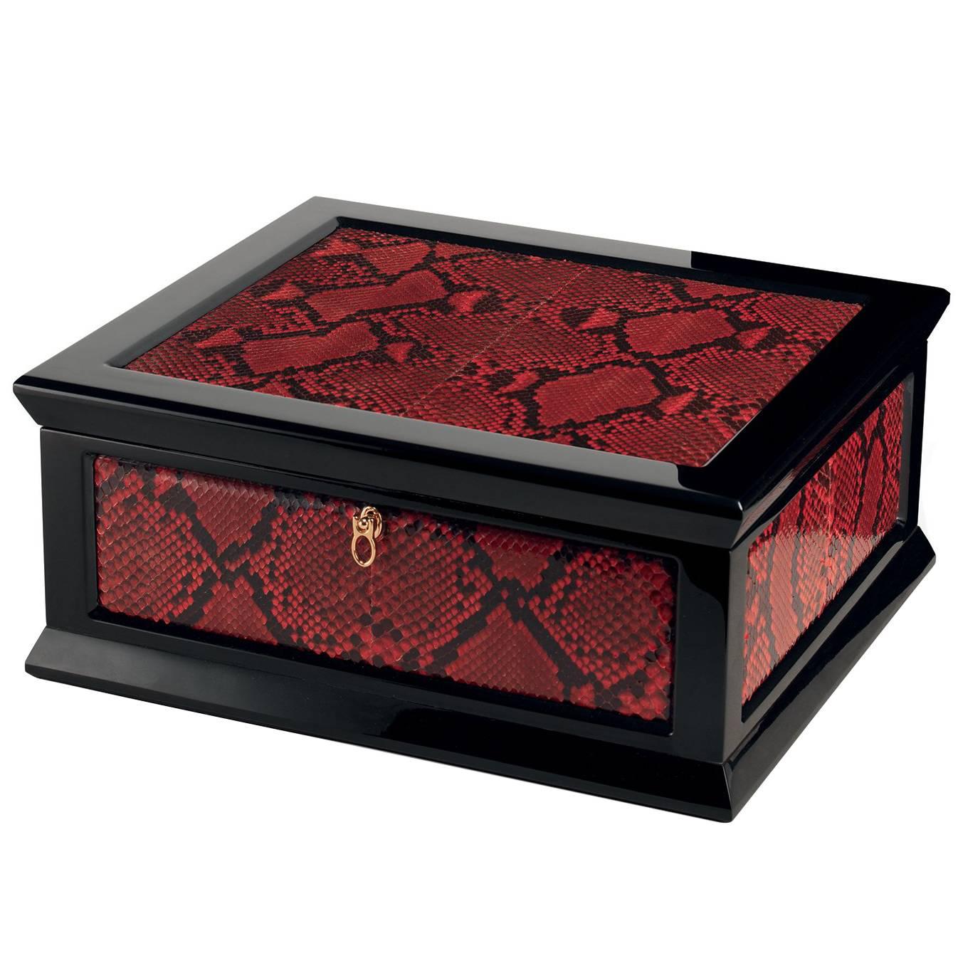 Jewelry Box with Red Python Inserts