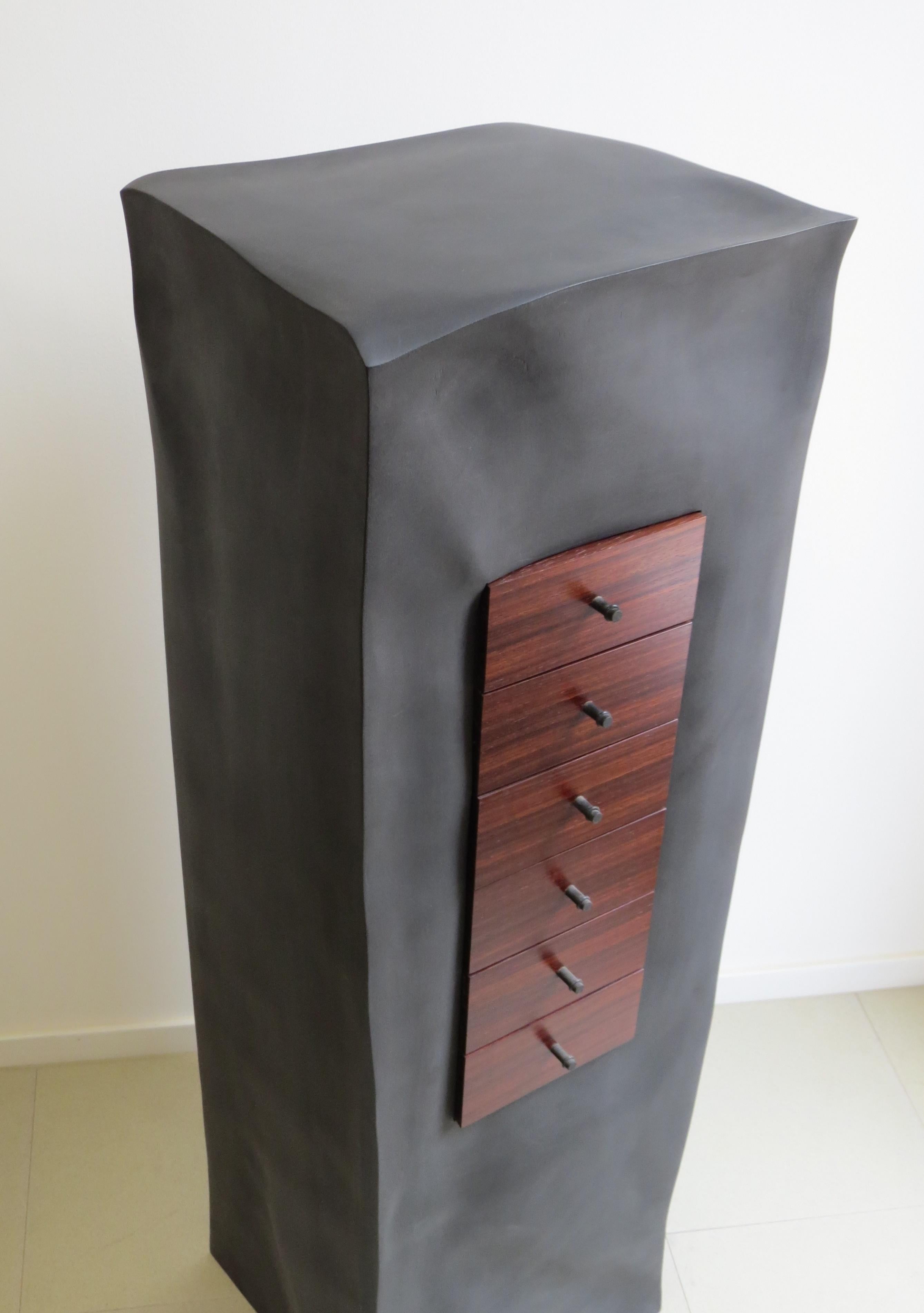 Contemporary Organic Modern, Jewelry Chest, European, Black  For Sale