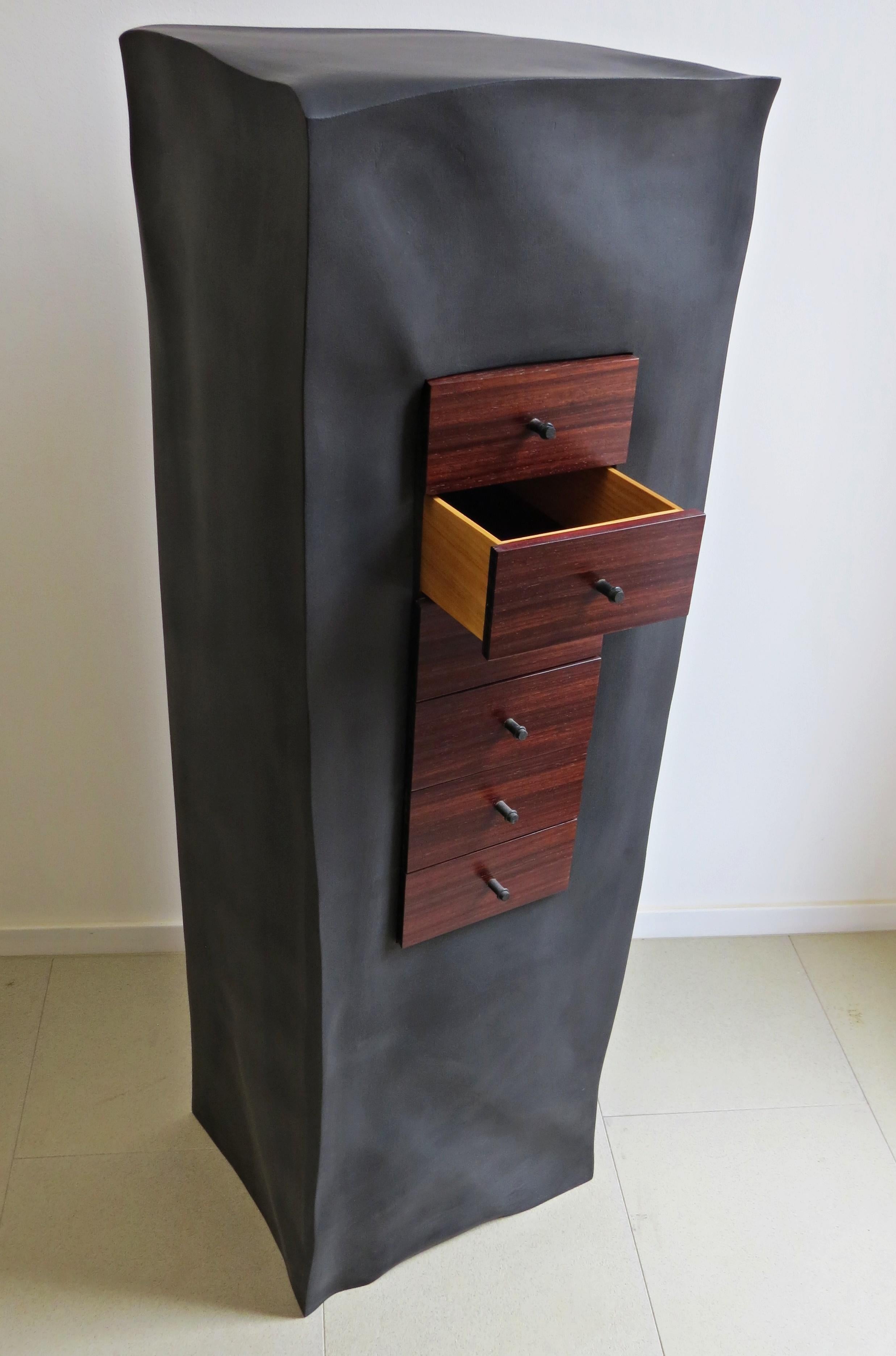 Mahogany Organic Modern, Jewelry Chest, European, Black