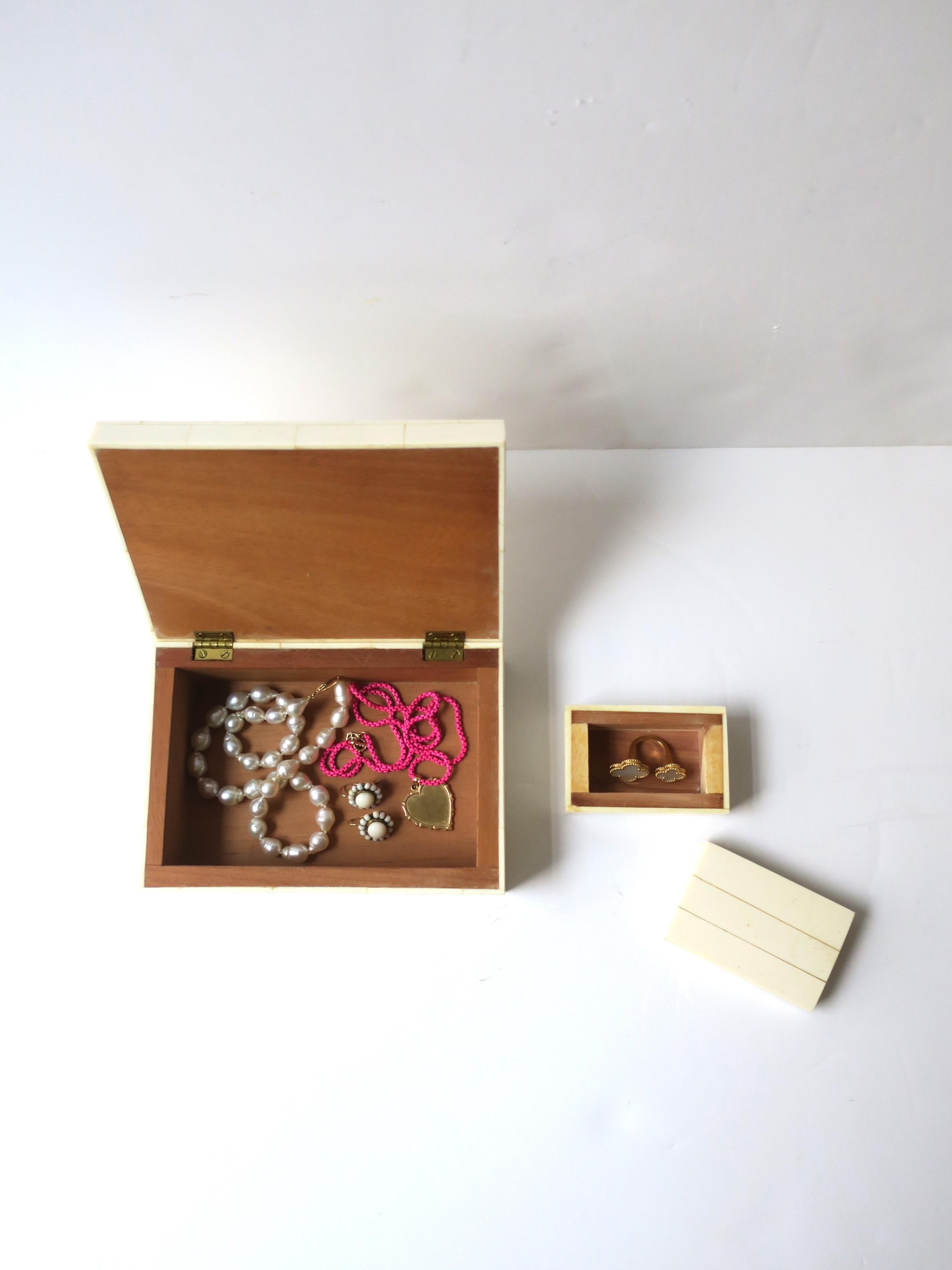 Laminate Jewelry or Storage Boxes, Set of 2 For Sale