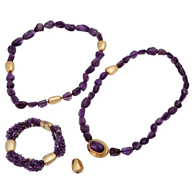 Jewelry Set of Amethyst Chains For Sale at 1stDibs