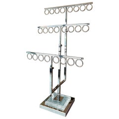 Retro Jewelry/Tie Holder in Lucite and Polished Nickel by Charles Hollis Jones