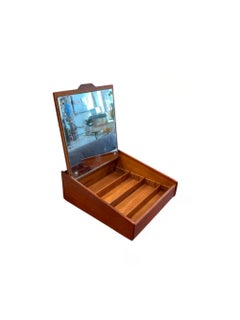 Jewelry Vanity Mirror Lidded Box in Teak by Ejnar Larsen & Aksel Madsen, 1950s