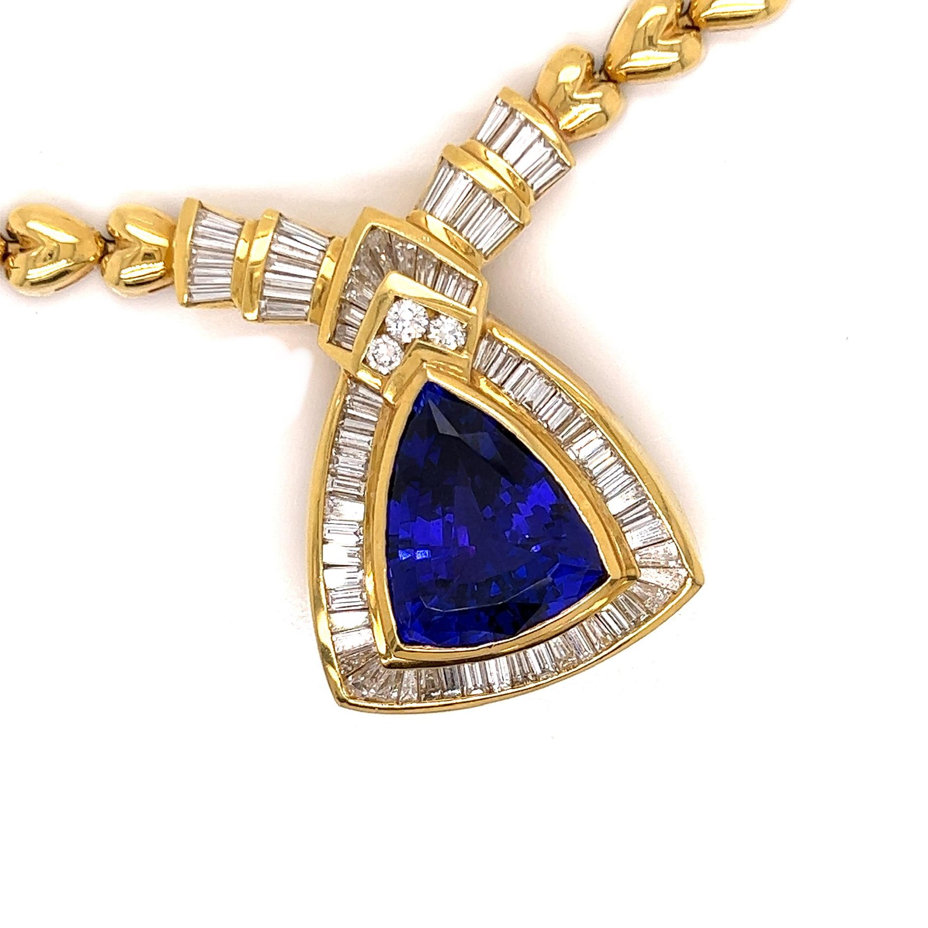 Women's Jewels by Star 17ct. Shield Cut Tanzanite Necklace
