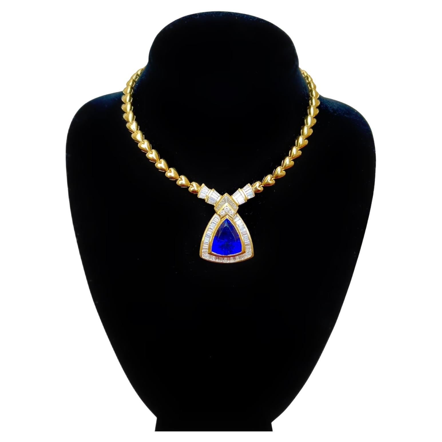 Jewels by Star 17ct. Shield Cut Tanzanite Necklace