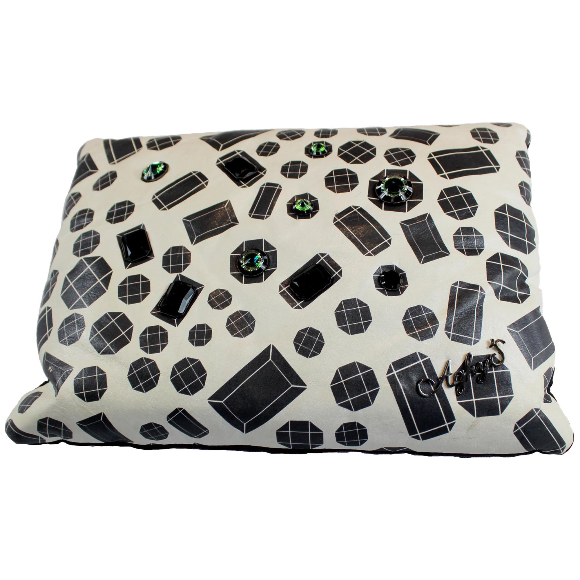 Jewels Pois Cushion, Leather, Made in Italy