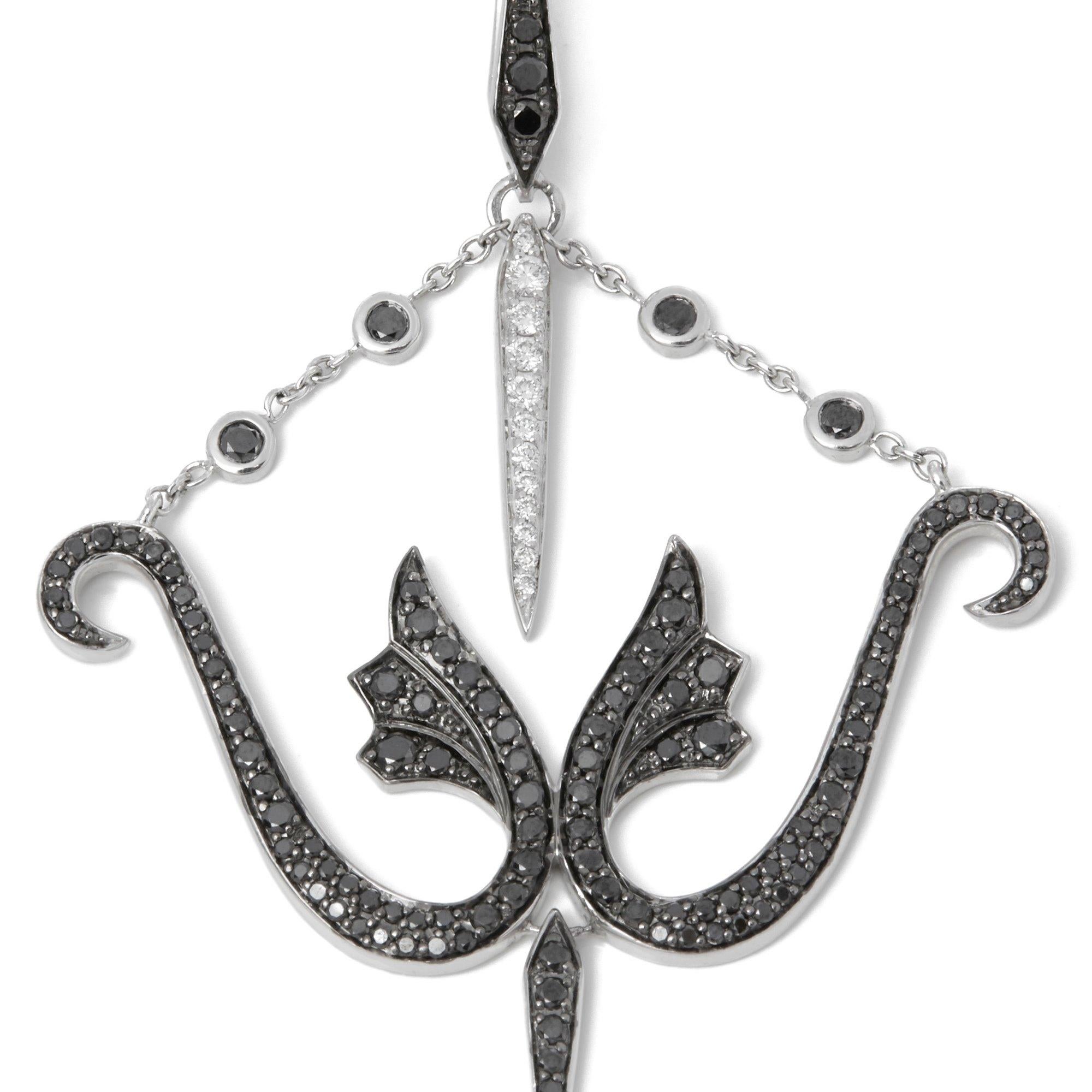 Jewels Verne 18 Carat White Gold Diamond Drop Earring For Sale 1