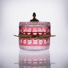 Jewerly Red Crystal Box with Bronze recovered 22-Carat Gold