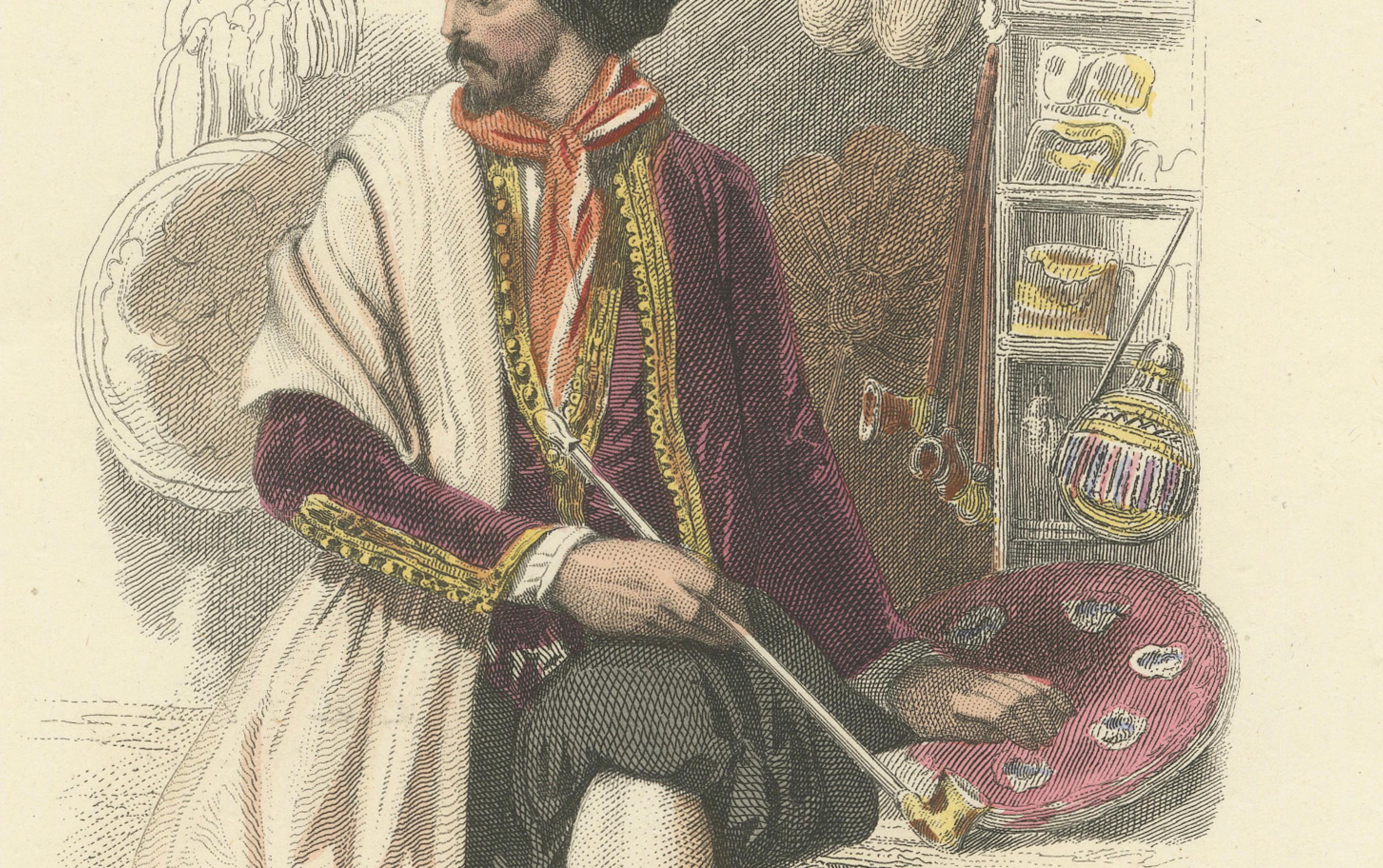 Jüdischer Händler - Algerien, Compte Calix Handkolorierter Druck, 1853 im Zustand „Gut“ im Angebot in Langweer, NL