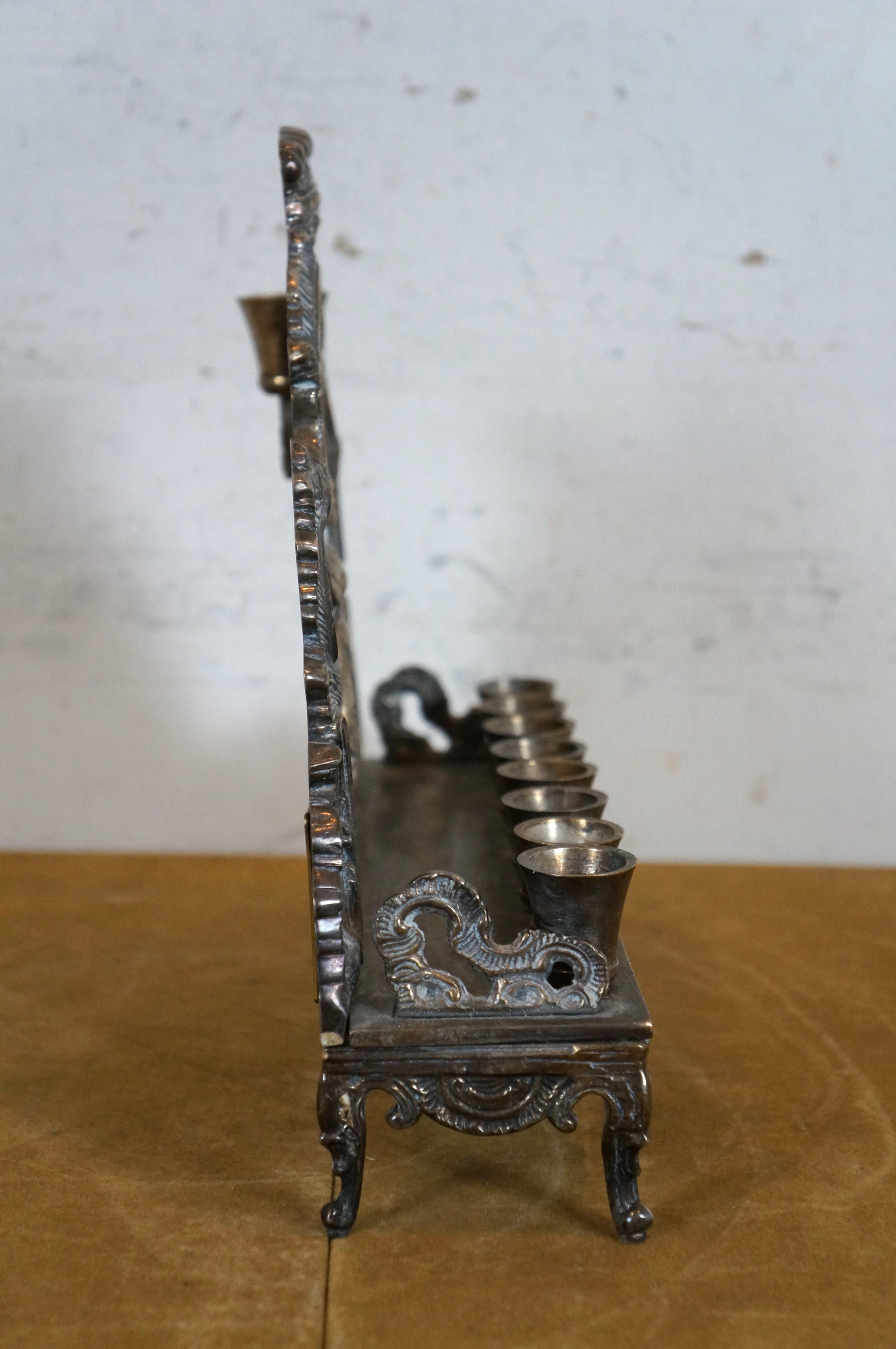 American Jewish Museum Silver Plate Menorah Judith Holding Head of Holofernes Judaica For Sale