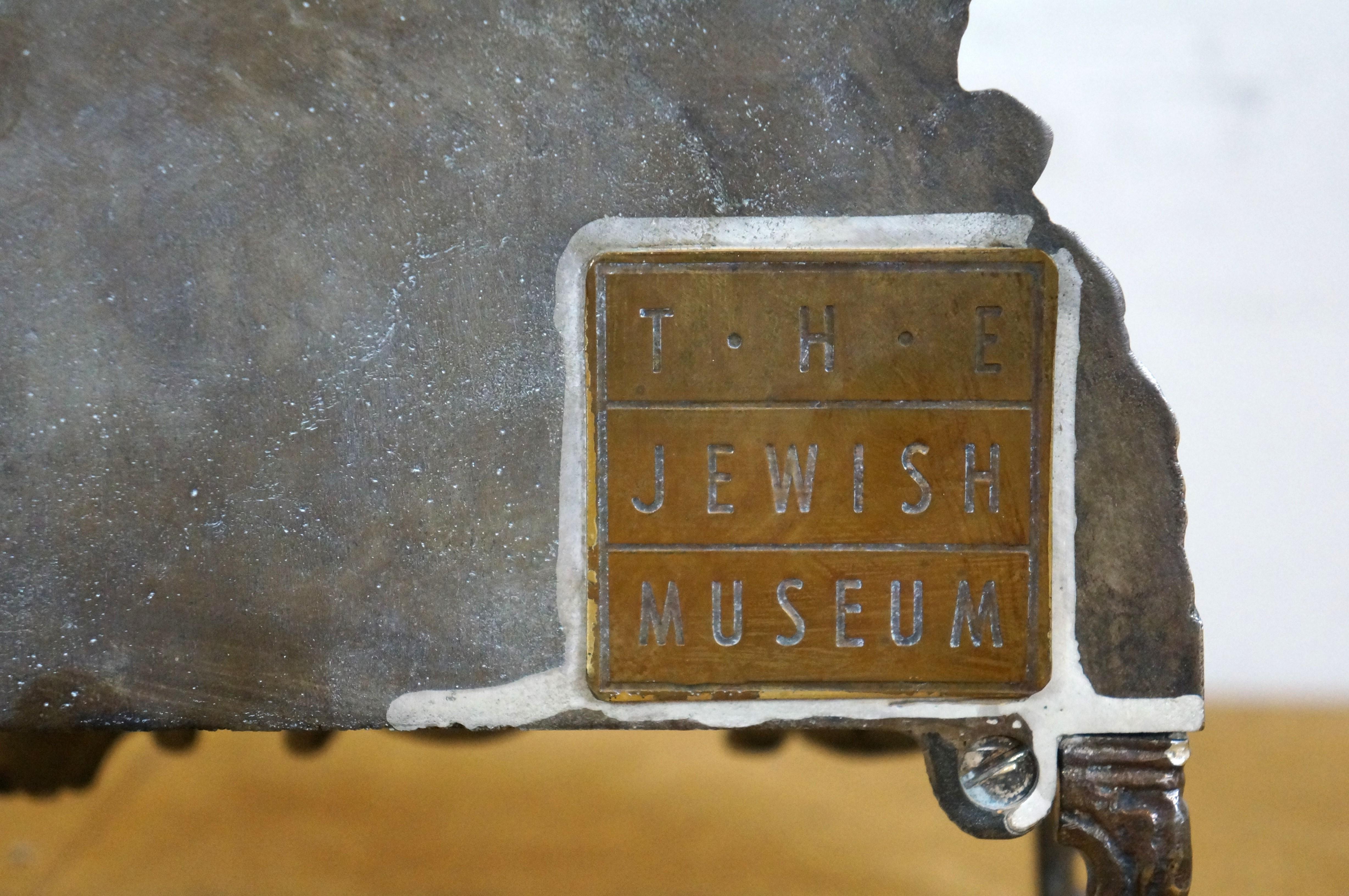 20th Century Jewish Museum Silver Plate Menorah Judith Holding Head of Holofernes Judaica For Sale