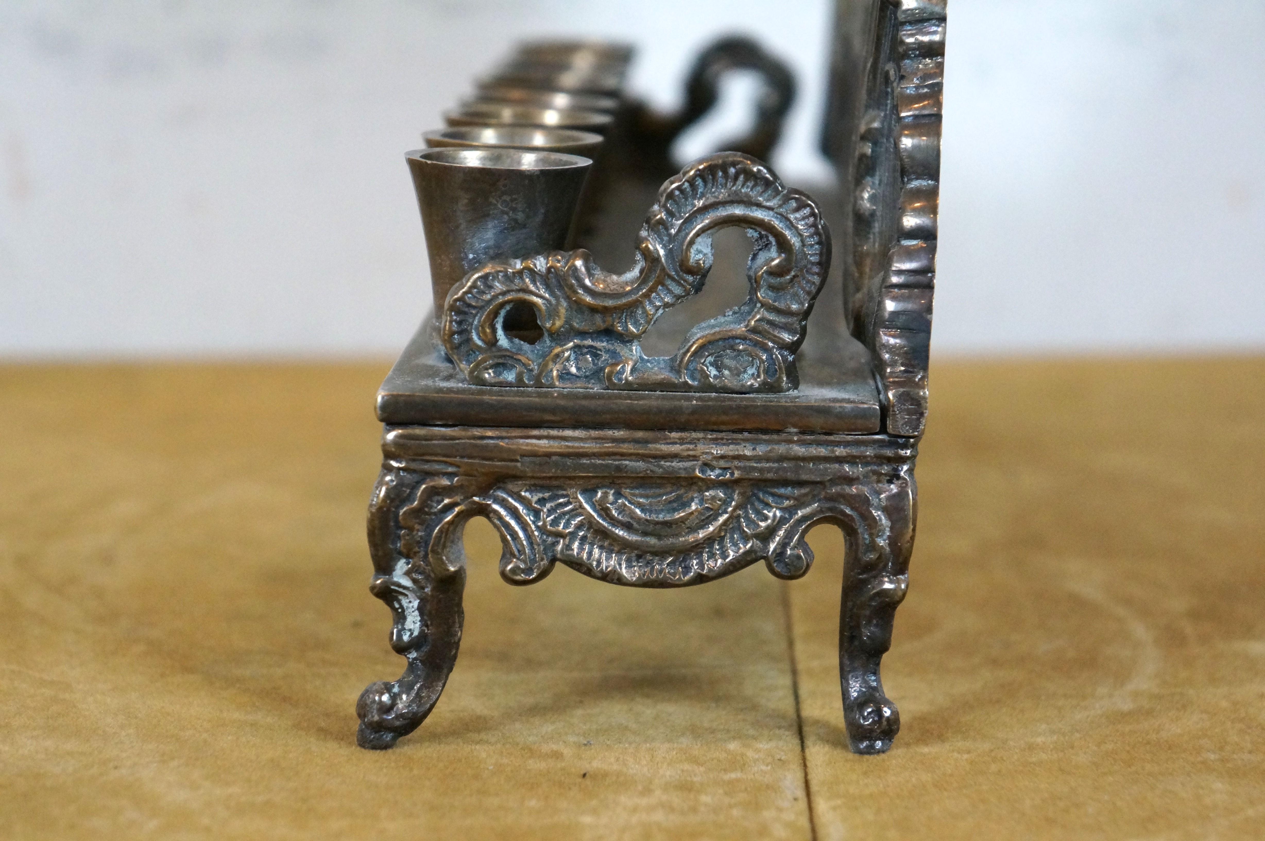 Jewish Museum Silver Plate Menorah Judith Holding Head of Holofernes Judaica For Sale 2
