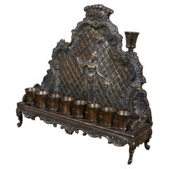 Jewish Museum Silver Plate Menorah Judith Holding Head of Holofernes Judaica