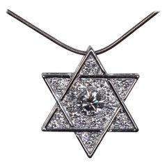 Jewish Star of David Diamond Pendant, Reversible, Platinum, Ben Dannie Design