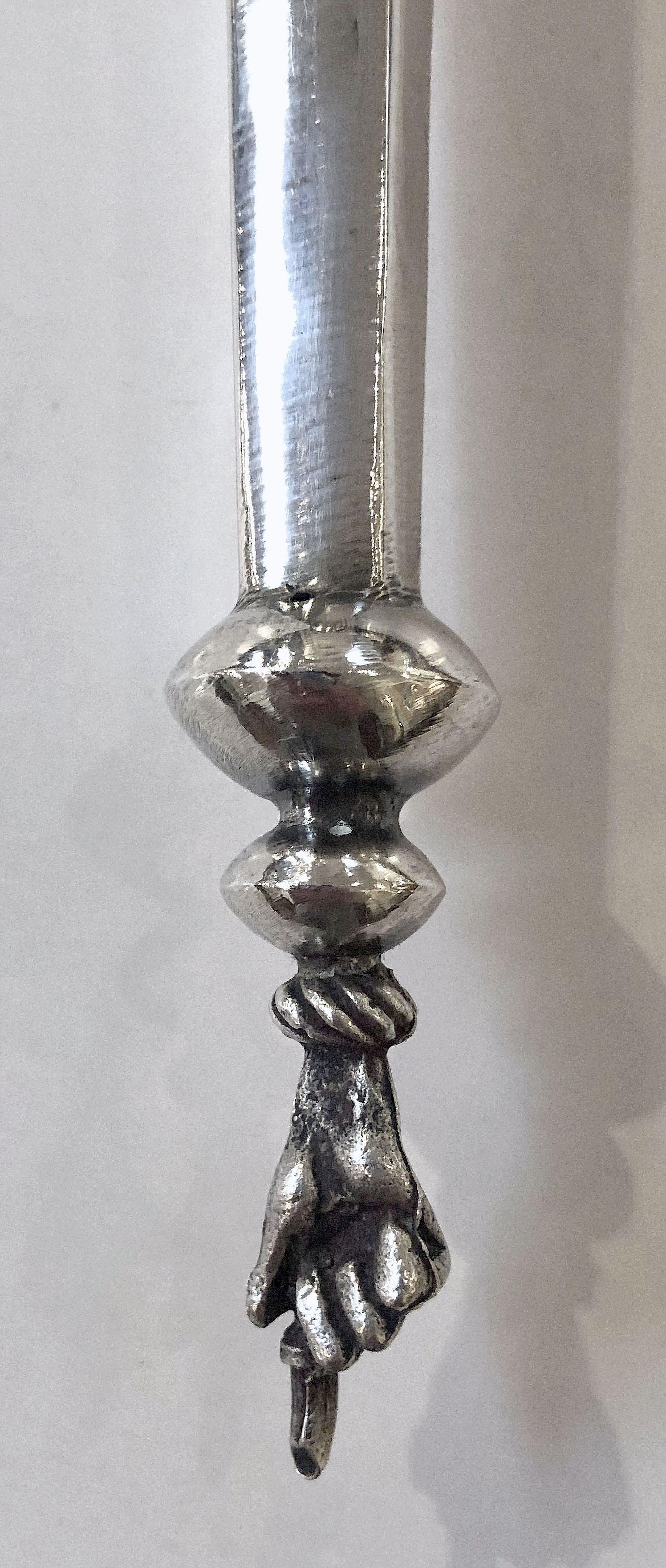 Jewish Yad or Torah Pointer of Silver with Inset Stone 8