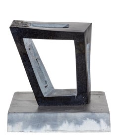 Abstrakt Stone Modern Schwarz Skulptur Minimal Contemporary Signiert Afrikanischer Künstler