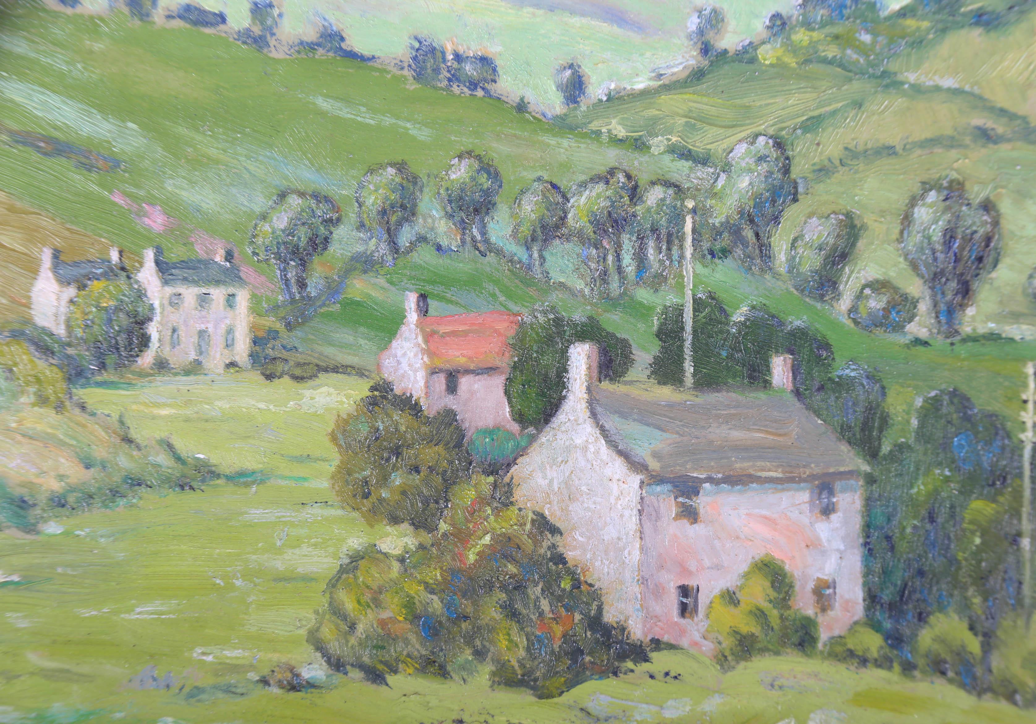 J.F. Brown - Mid 20th Century Oil, Little Hamlet, Lake District For Sale 4