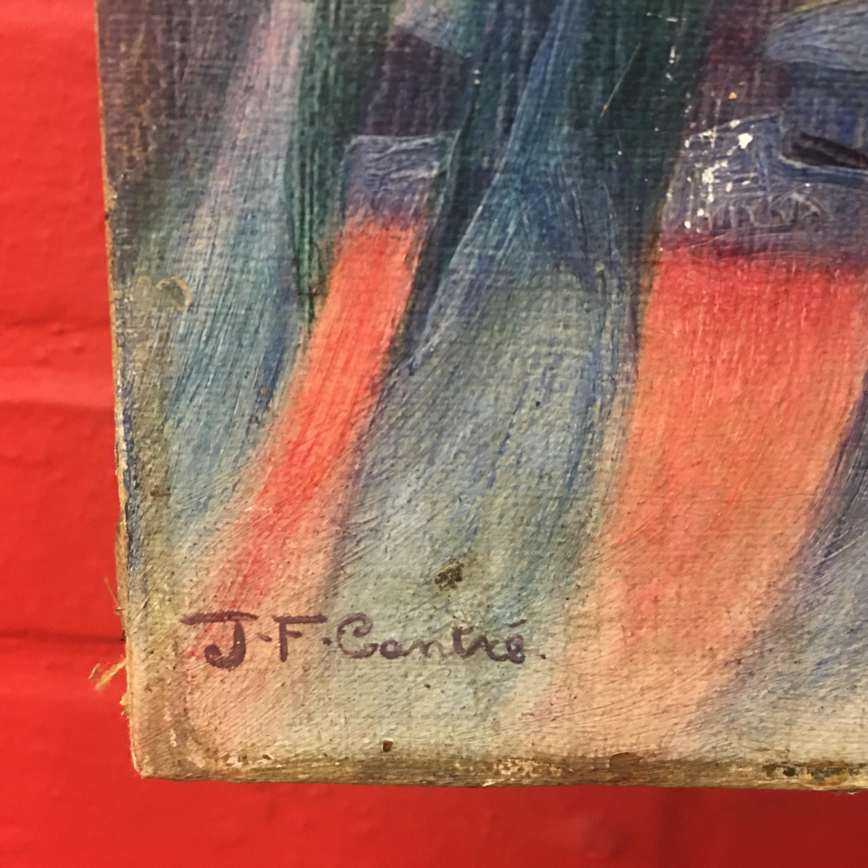 J.f Contre, Huile Sur Toile, Signée (Europäisch) im Angebot