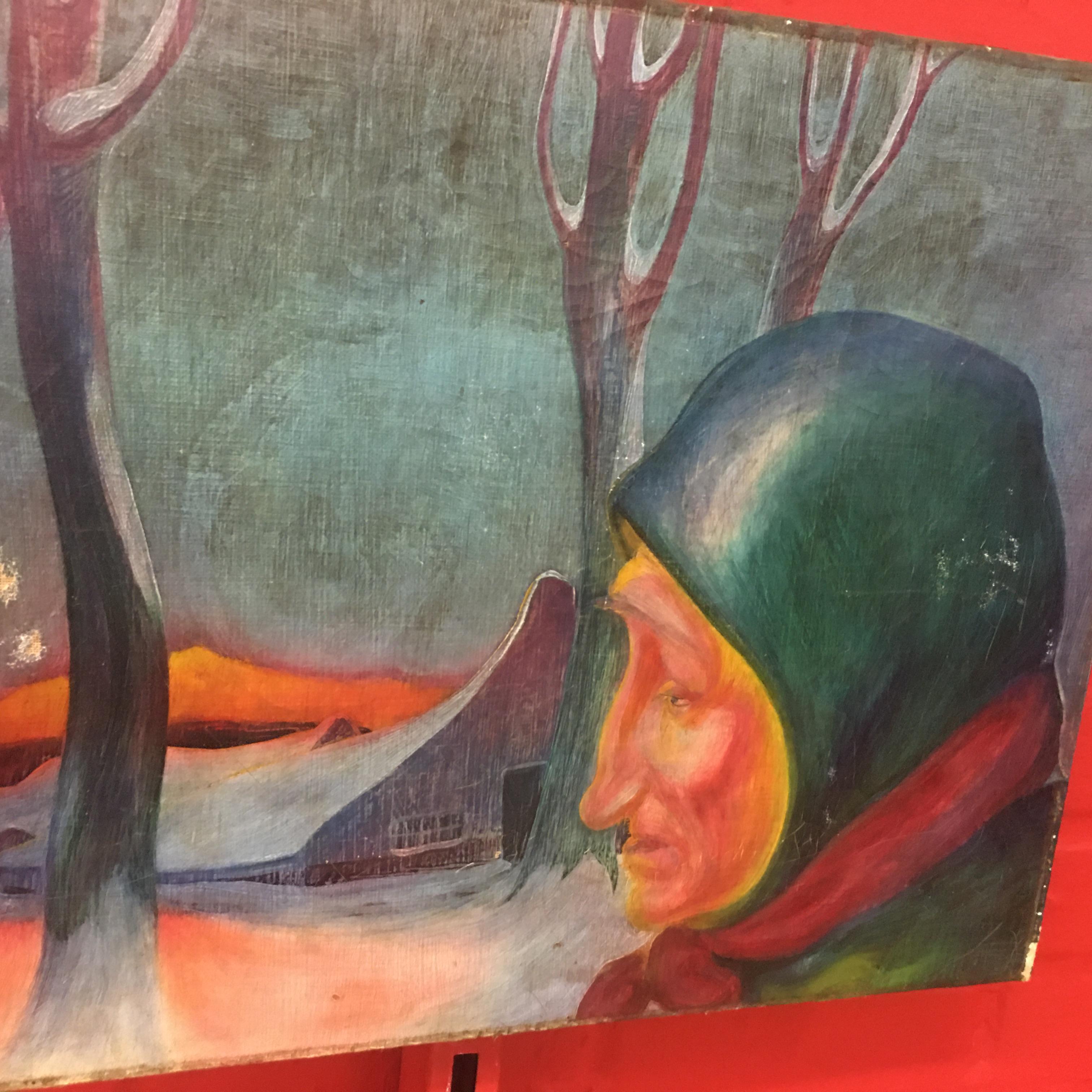 J.f Contre, Huile Sur Toile, Signée im Zustand „Gut“ im Angebot in Saint-Ouen, FR