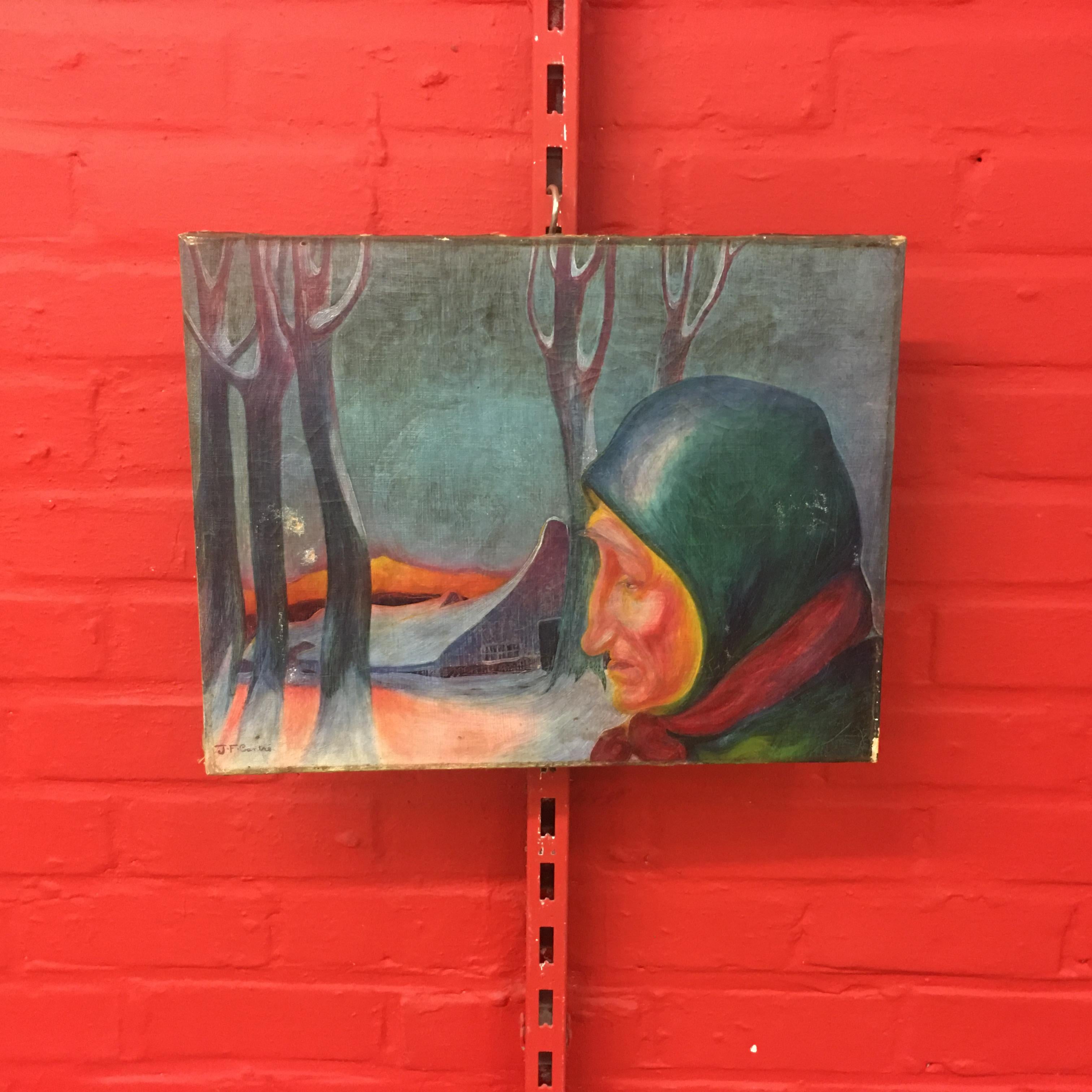J.f Contre, Huile Sur Toile, Signée (20. Jahrhundert) im Angebot