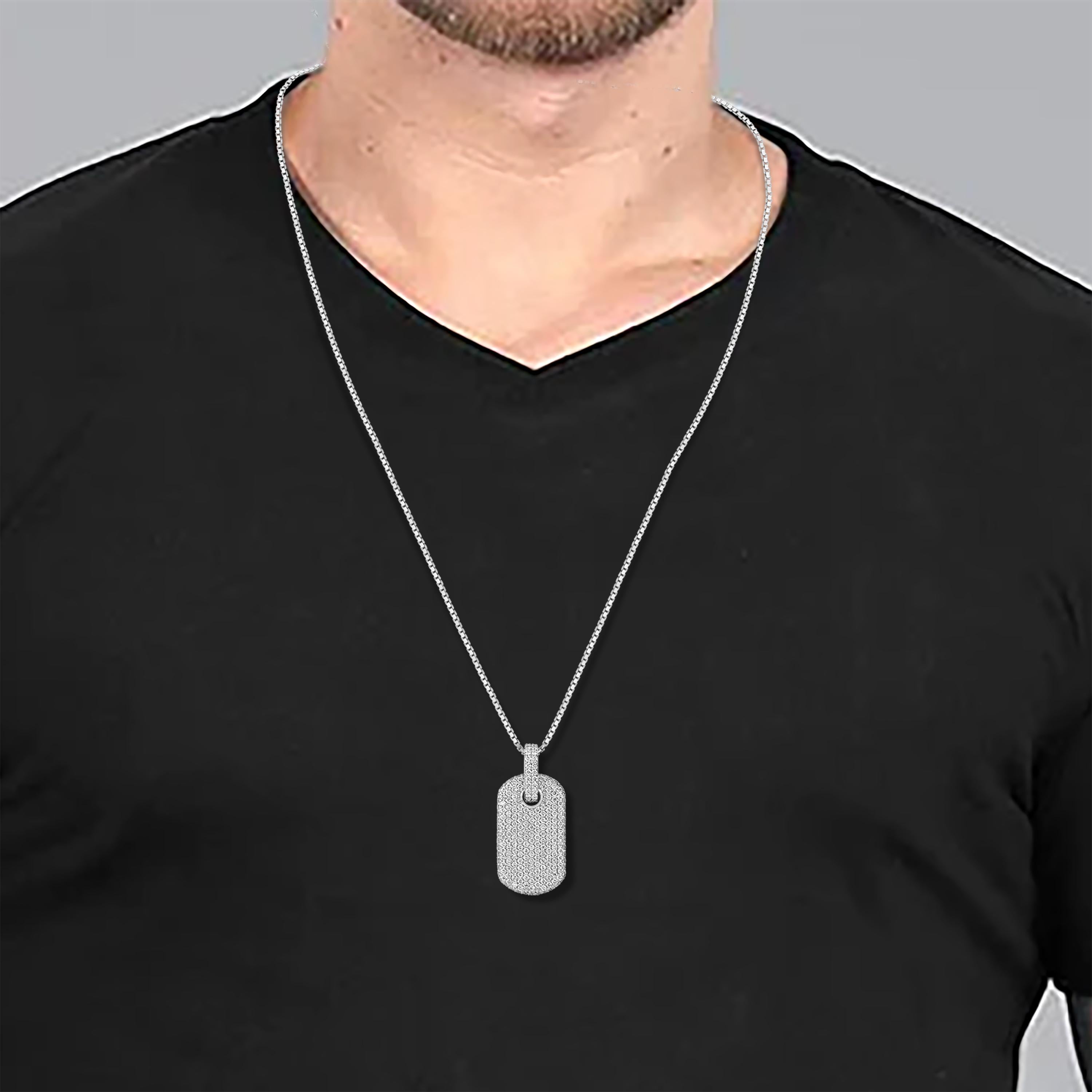 JF Generation: 14k Gold 2,5 Karat natürliche Diamanten Everyday Herren-Anhänger (Rundschliff)
