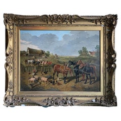 Antique J.F. Herring Jnr. 1815 - 1907 Large Farmyard Scene