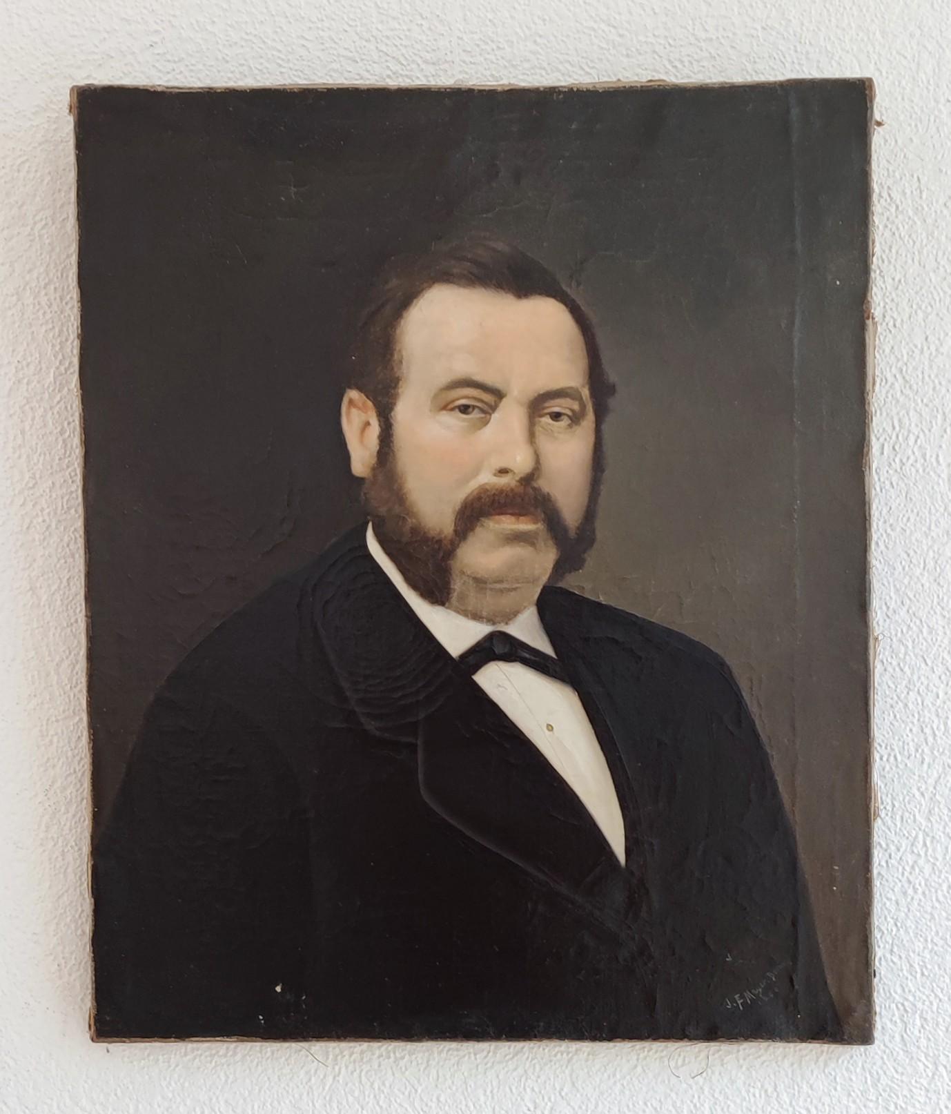 Porträt eines bemerkenswerten – Painting von J.F. Meyer