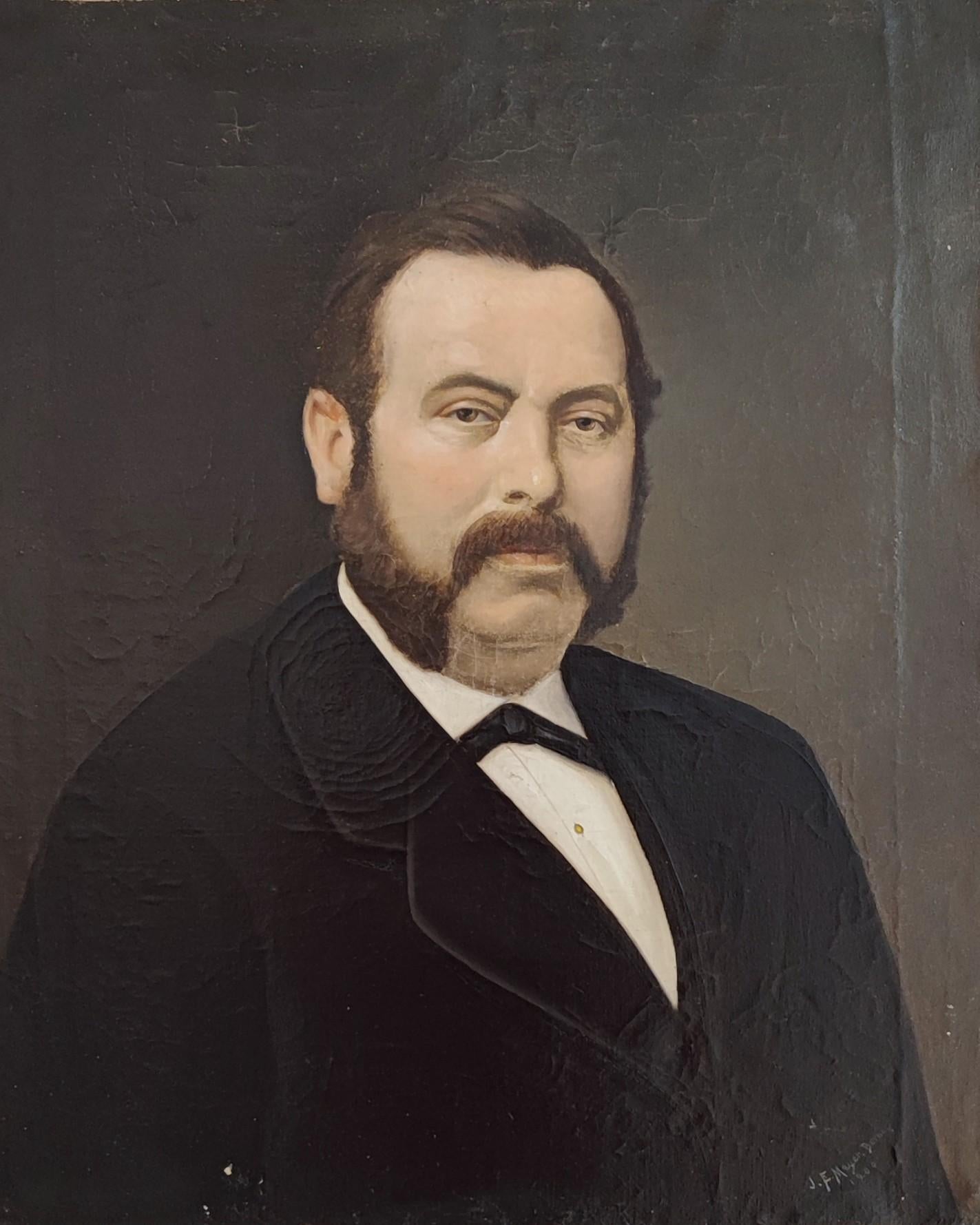Portrait Painting J.F. Meyer - Portrait d'un notable