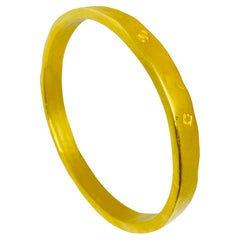 JF signed vintage matte gold tone designer bangle bracelet