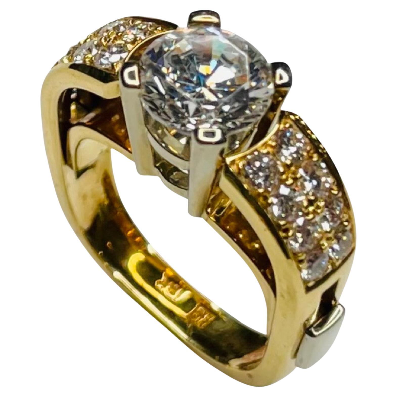 Jean-Francois Albert  "Signature Fit" 18K Yellow and White Gold Diamond Ring For Sale