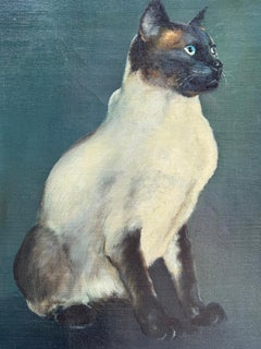 29th century English, Portrait od a seated Siamese Cat