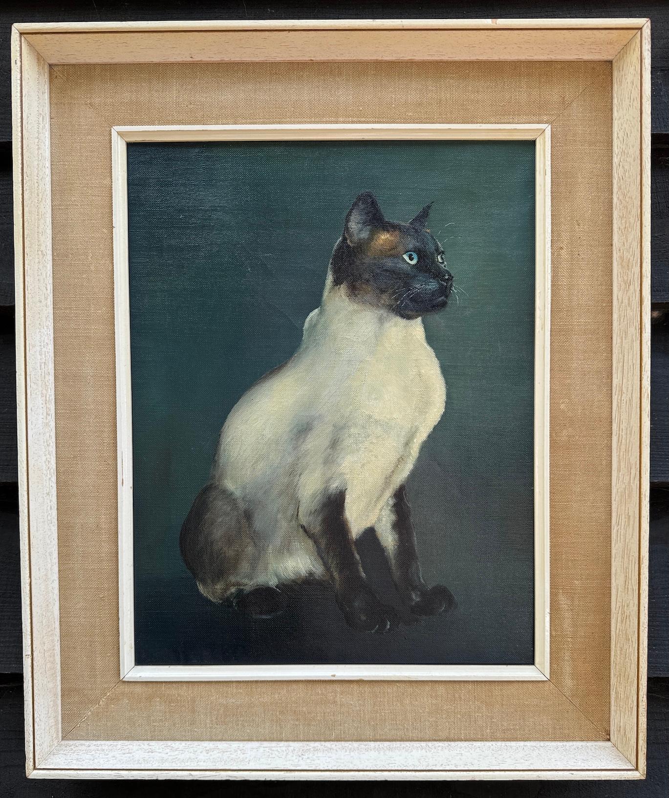 Portrait Painting di J.Foley - Ritratto di gatto siamese seduto, 29° secolo, inglese