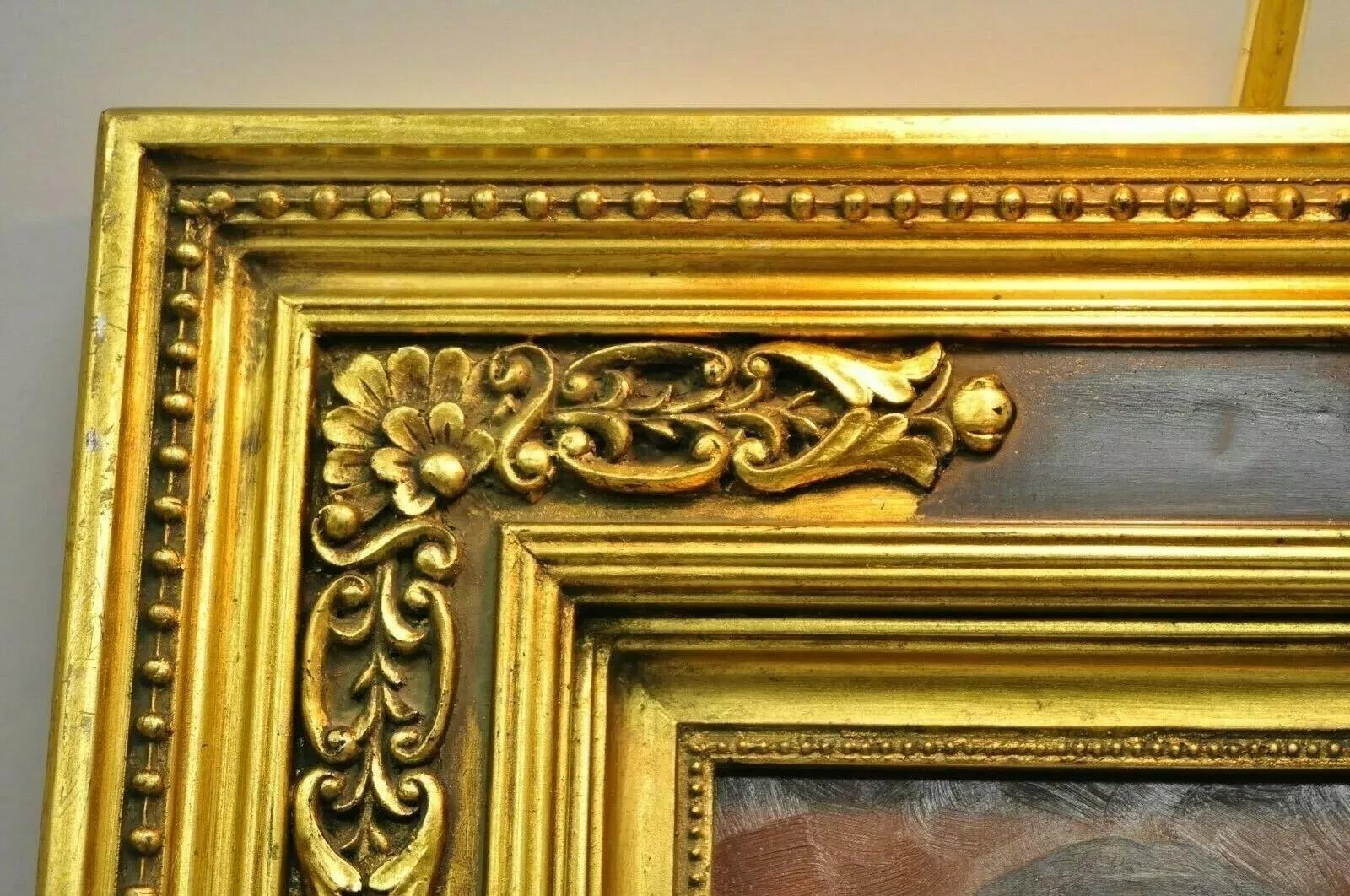 JG Clonney Oil on Board Framed Royal Dog Golden Lab Anthropomorphism Painting For Sale 1