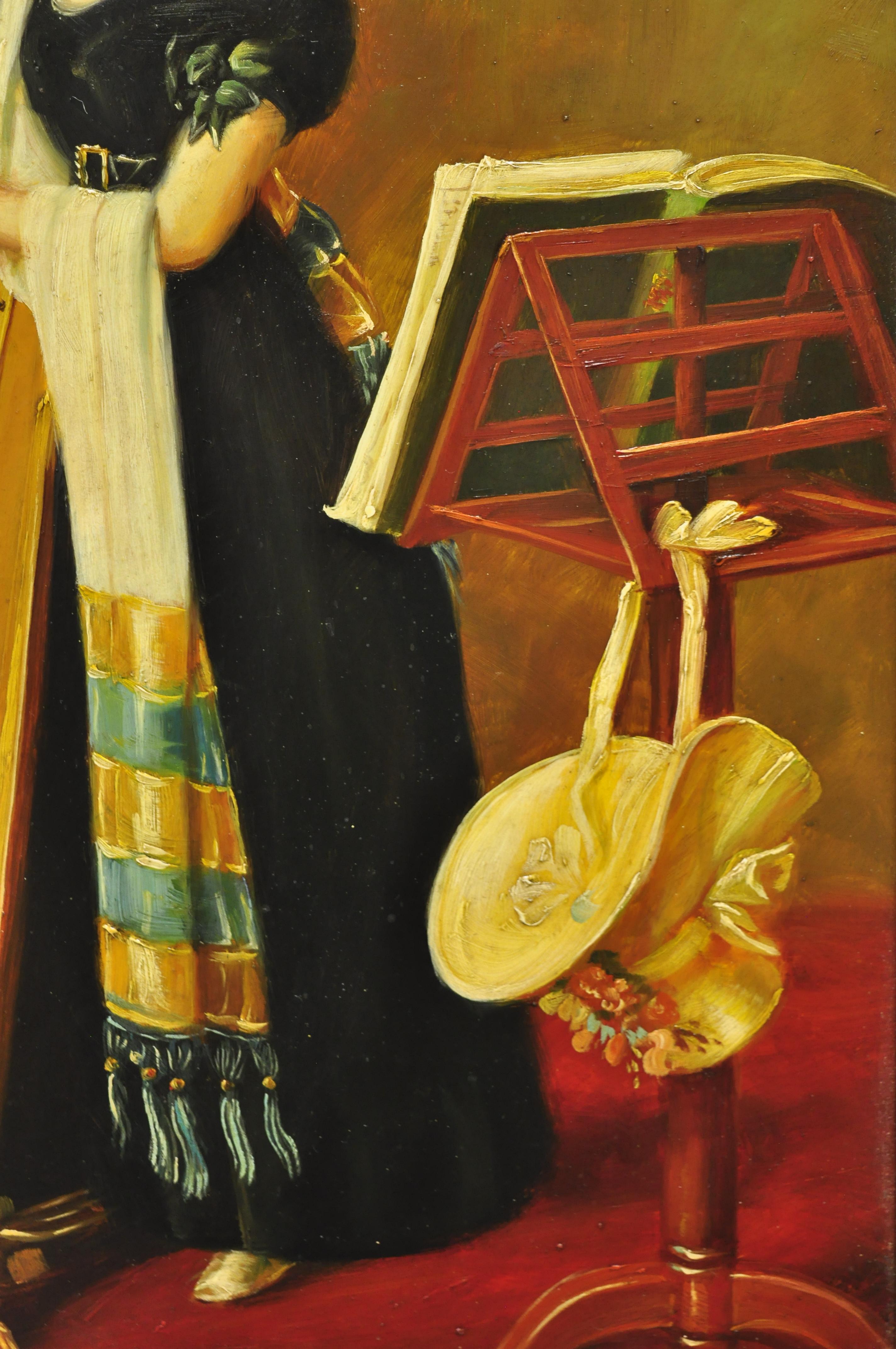 J.G. Peinture à l'huile sur panneau, portrait d'un chien royal et d'un épagneul, signée Clonney, cadre doré en vente 2