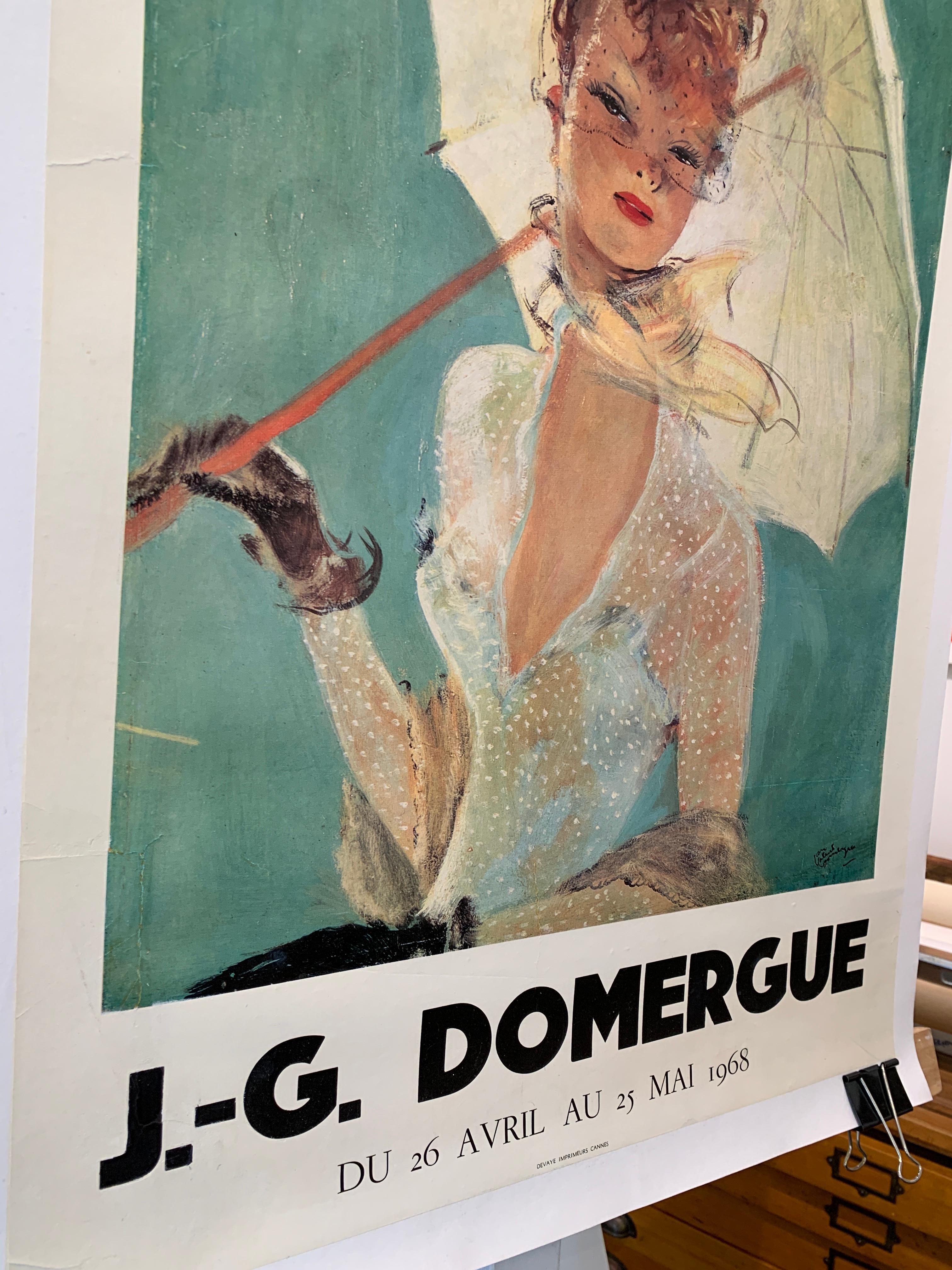 J.G Domergue Galerie des Champs-Elysees Original Vintage Exhibition Poster In Excellent Condition For Sale In Melbourne, Victoria
