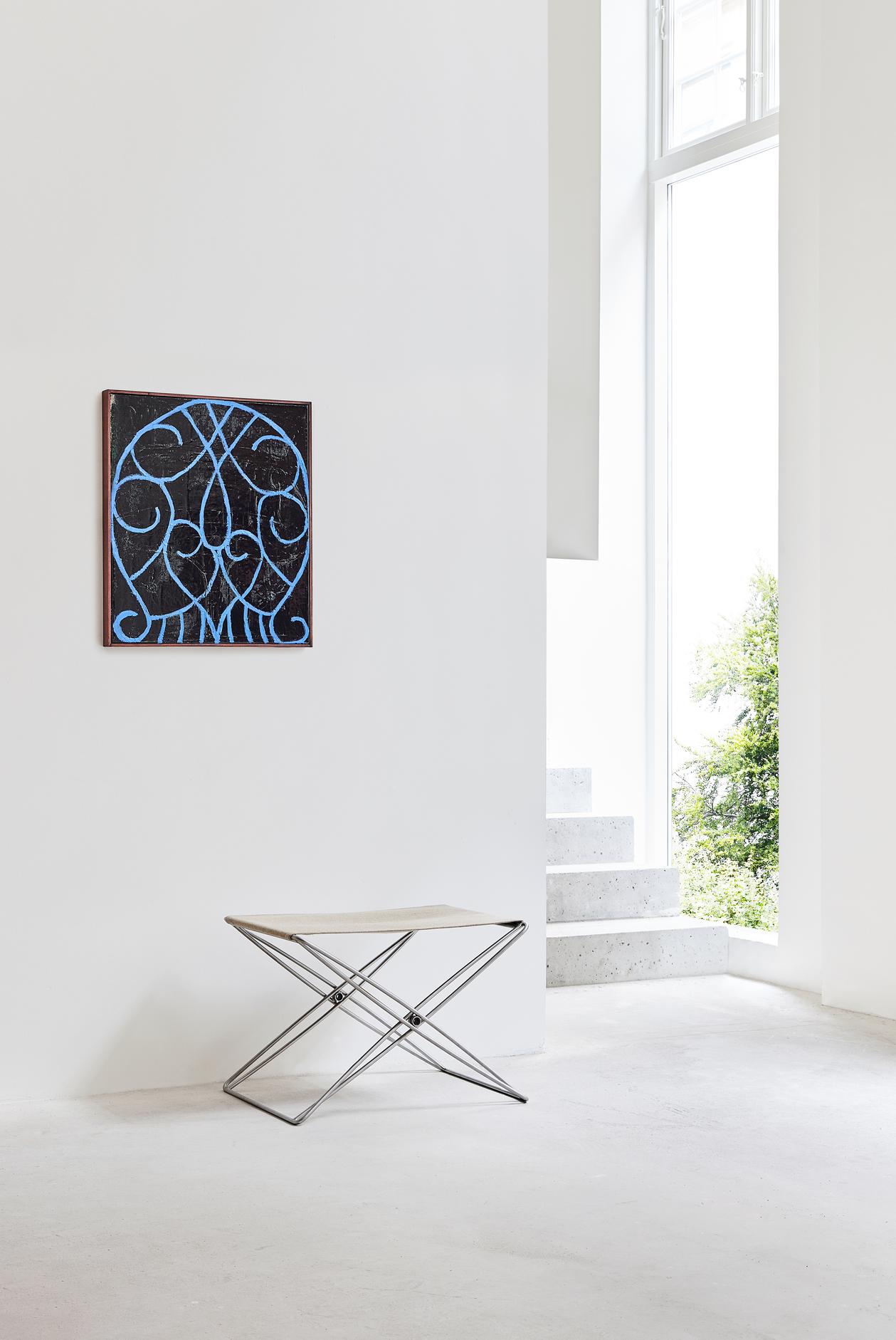 JG Folding Stool, Natural Canvas/Brushed Stainless Steel by Jørgen Gammelgaard In New Condition For Sale In Dubai, AE