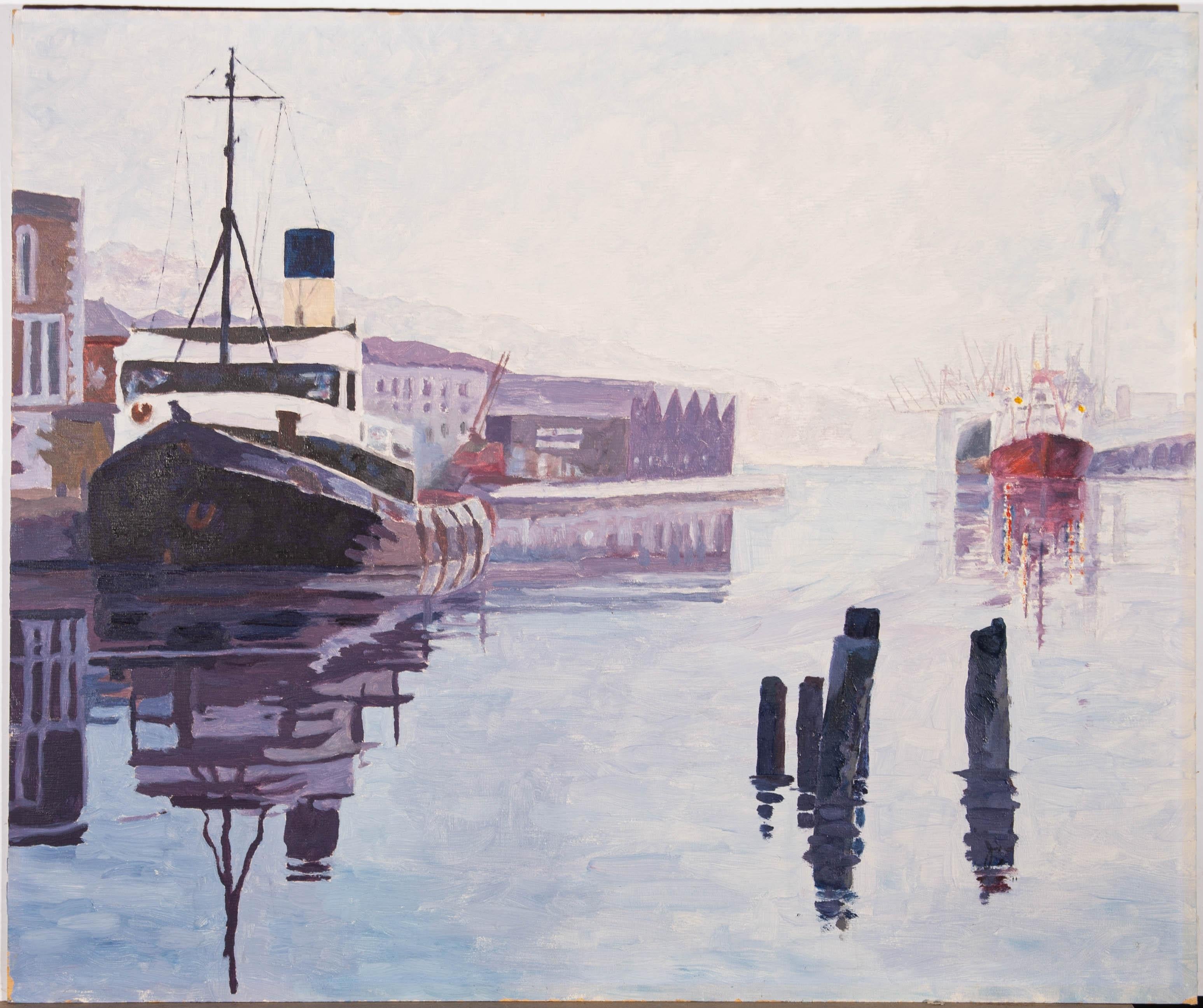 Landscape Painting di J.G. Jones - G. J. Jones - Olio del XX secolo, Riflessioni