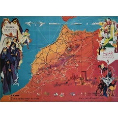 Original 1958 Maroc Touristique Poster by J.G. Mantel