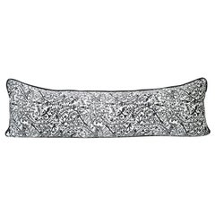 JG SWITZER 100% Silk Charmeuse B&W Birdsong print Body Pillow